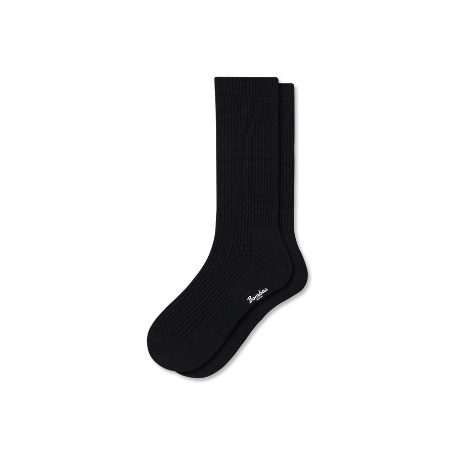 Women's Merino Cashmere Blend Fine Rib Calf Socks - Cushion Hike Fit
