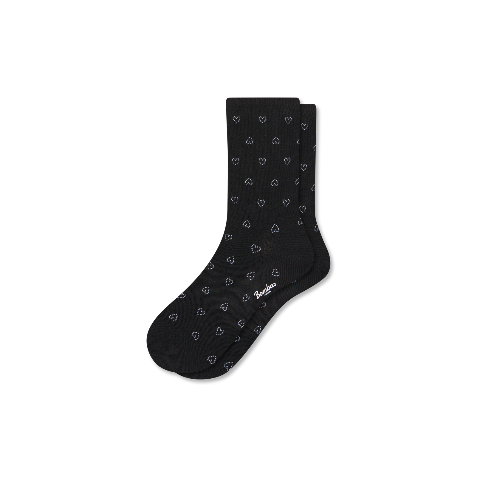 Lightweight Half Calf Socks - black heart L [10083]