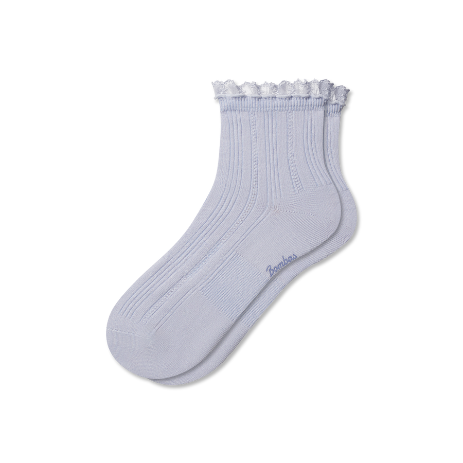Women's Ruffle Lace Quarter Socks - Breathable No Show Move