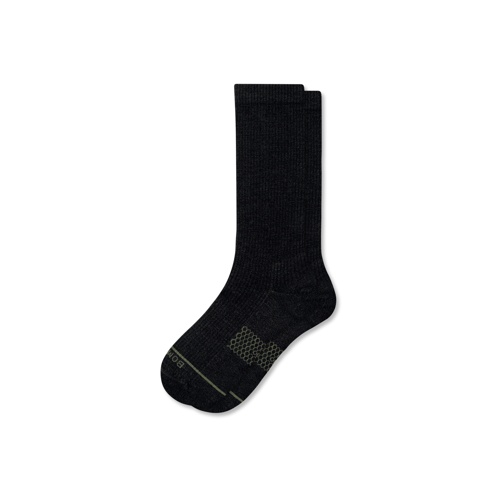 Merino Modern Rib Calf Socks - black L [10116]
