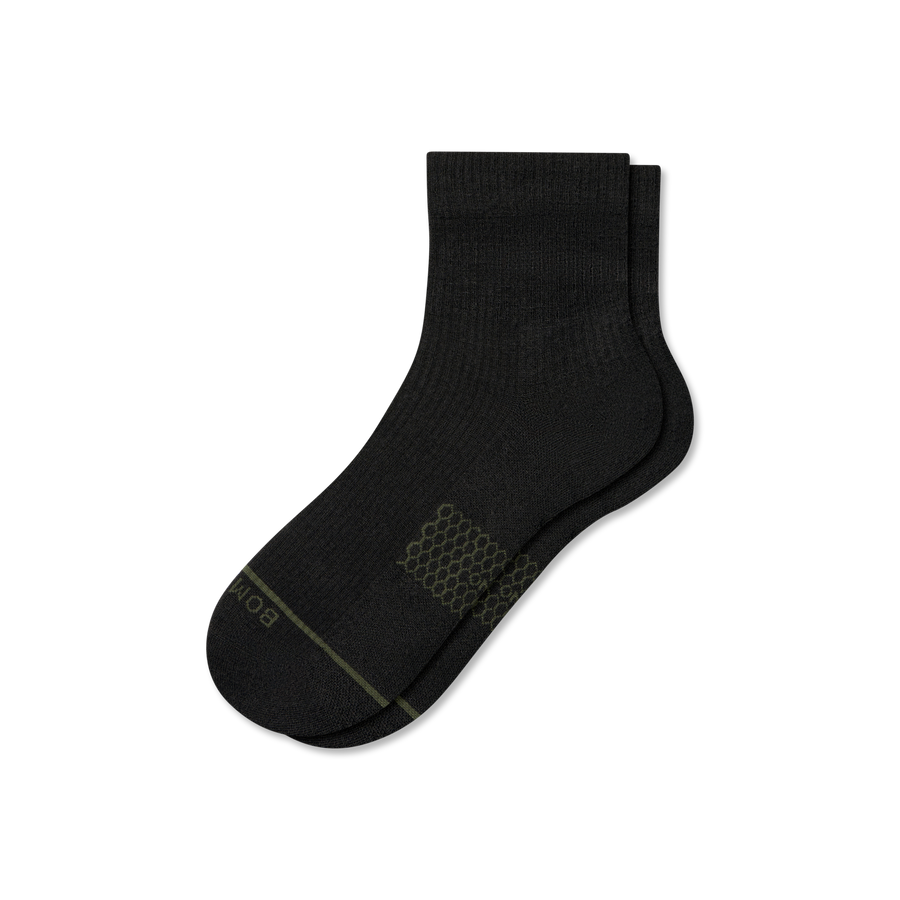Women's Merino Wool Blend Modern Rib Quarter Socks - Modern School Move