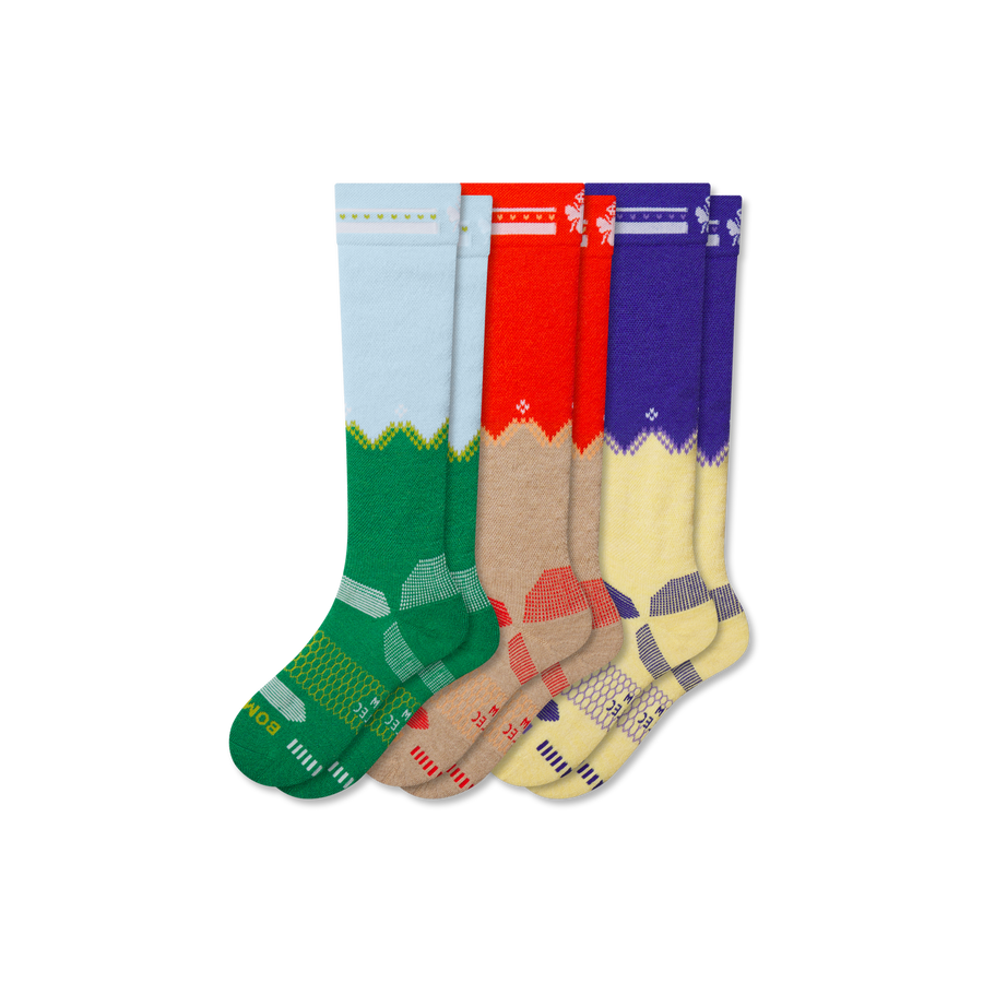 Youth Full-Cushion Merino Wool Blend Ski & Snowboard Sock 3-Pack - Everyday Home Rotation