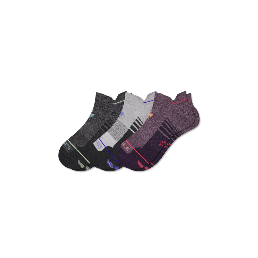 Men's Merino Wool Blend Run Ankle Sock 3-Pack - Classic Trail Support
