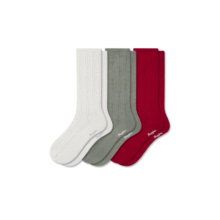 Women’s Pointelle Calf Sock 3-Pack - Studio Hike Pair