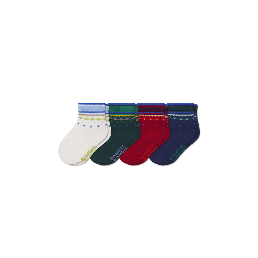 Toddler Lightweight Calf Sock 4-Pack - Trail No Show Rotation