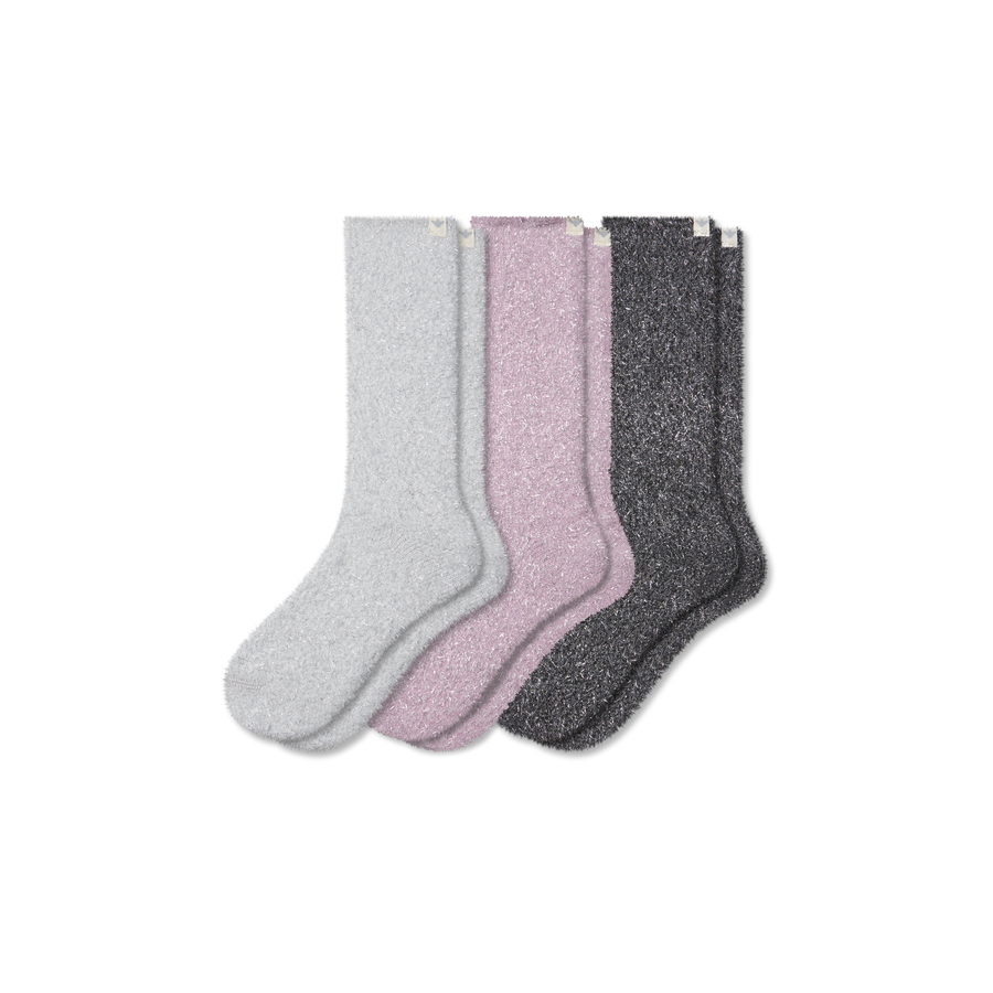 Women's Fuzzy Sock 3-Pack - Weekend Everyday Support