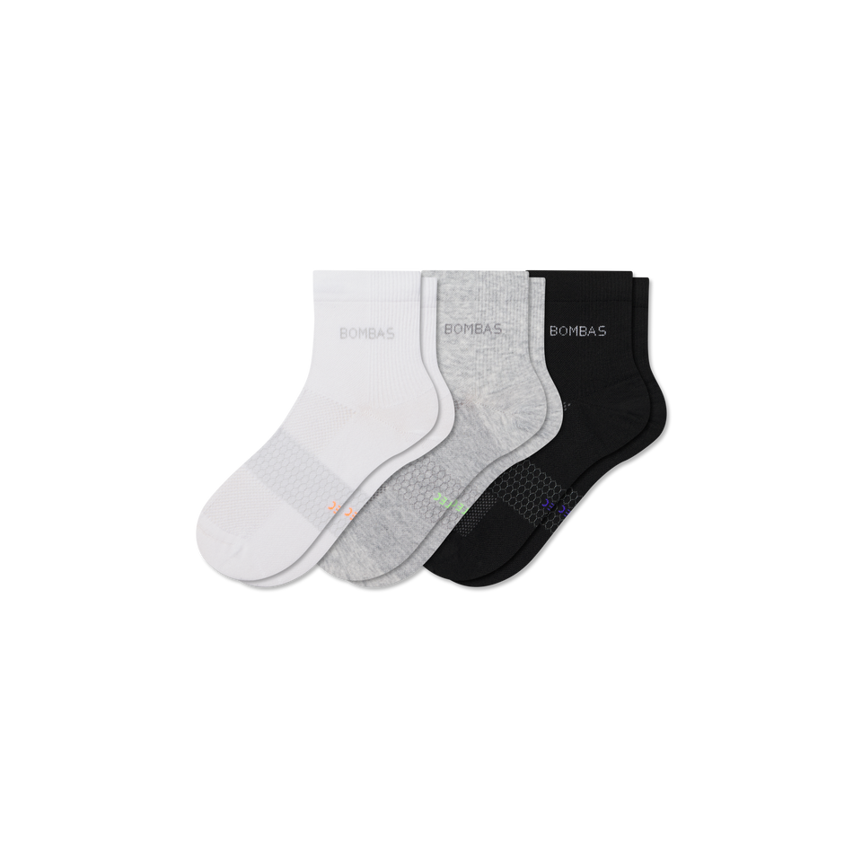 Lightweight Athletic Quarter Sock 3-Pack - multi L [10229]