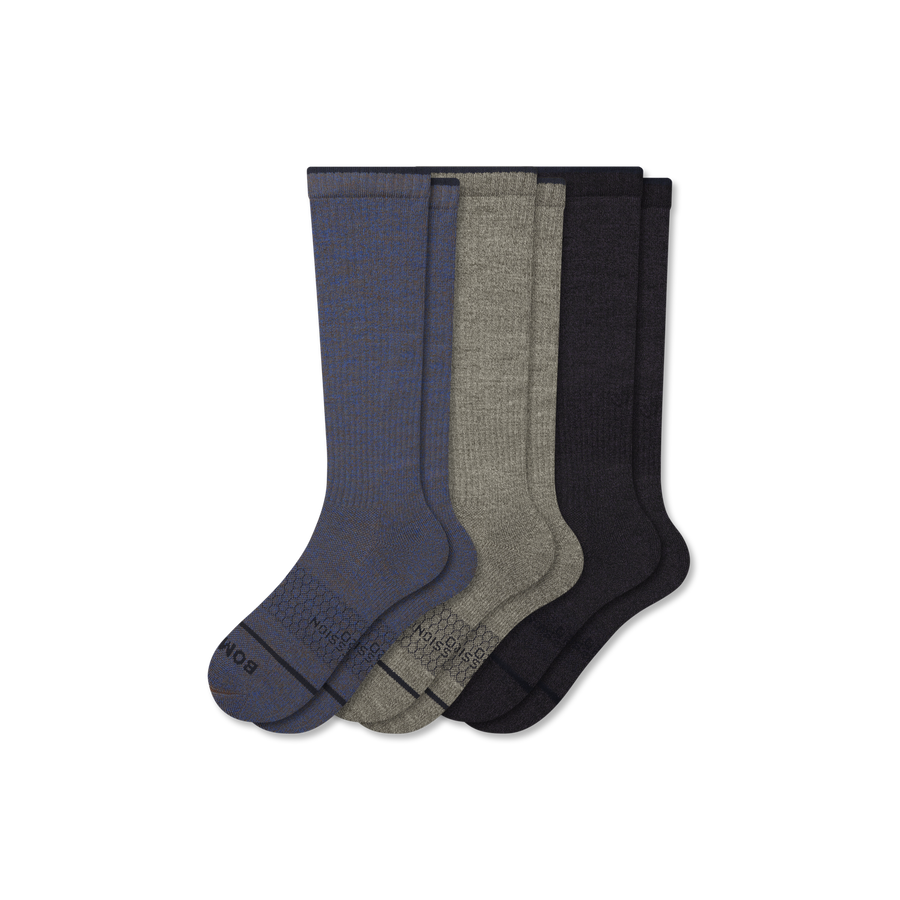 Women's Merino Wool Blend Everyday Compression Knee High Sock 3-Pack (15-20mmHg) - Sport Trail Fit