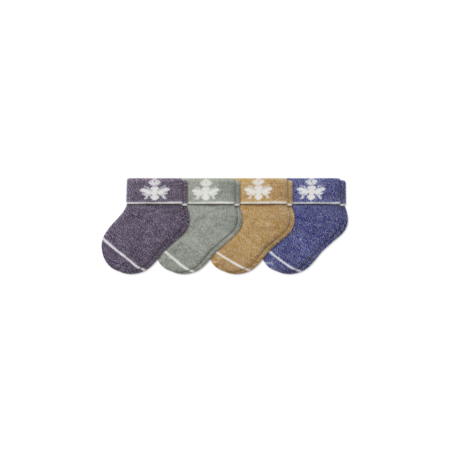 Baby Merino Wool Blend Calf Sock 4-Pack (0-6 Months) - Smooth Home Step