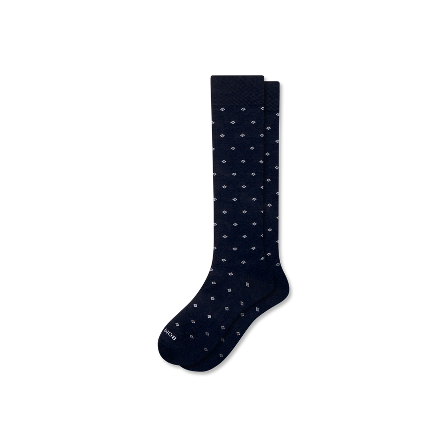 Men's Dress Over the Calf Socks - Easy No Show Support