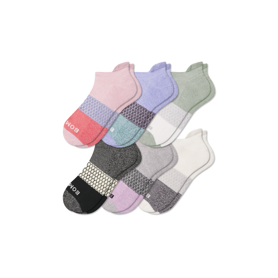 Women's Tri-Block Ankle Sock 6-Pack - Run Low Cut Step