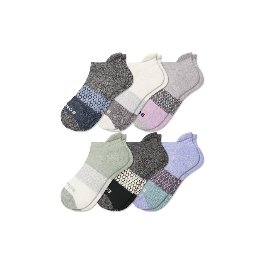 Youth Tri-Block Ankle Sock 6-Pack - Breathable Court Wear