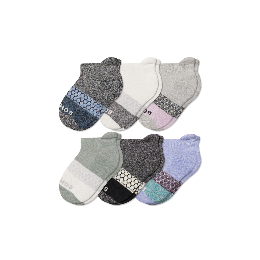 Junior Tri-Block Ankle Sock 6-Pack - Weekend Travel Comfort