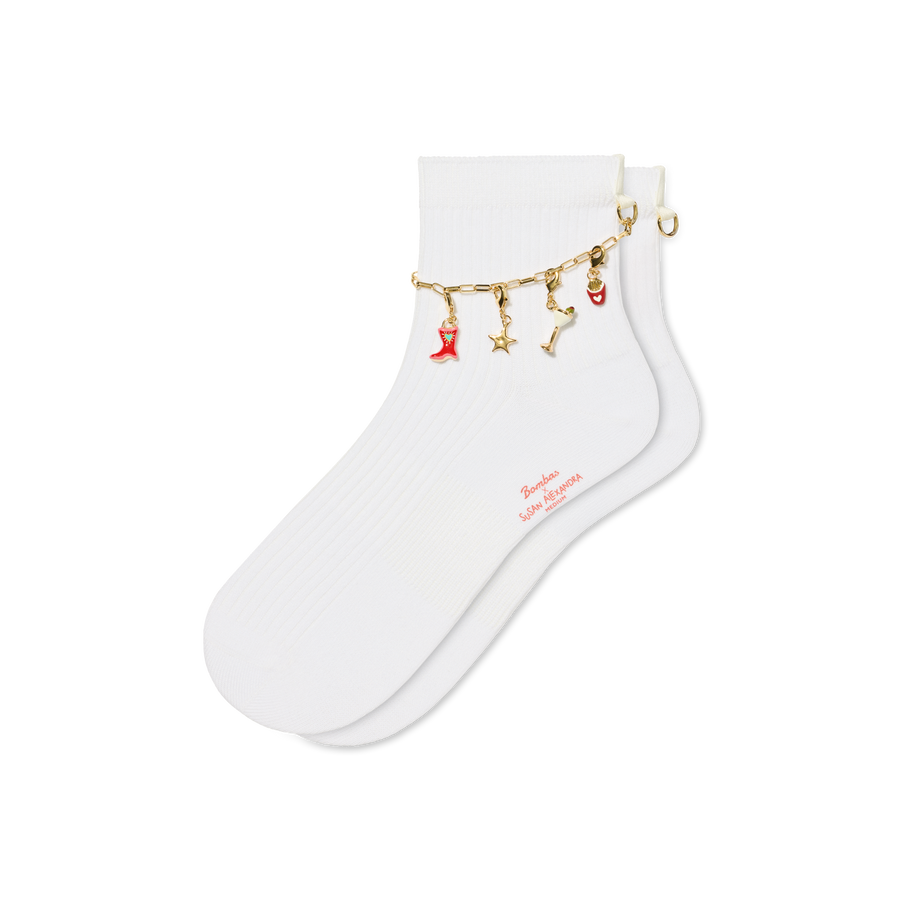 Bombas x Susan Alexandra Charms and Anklet Quarter Socks - Modern Lounge Move