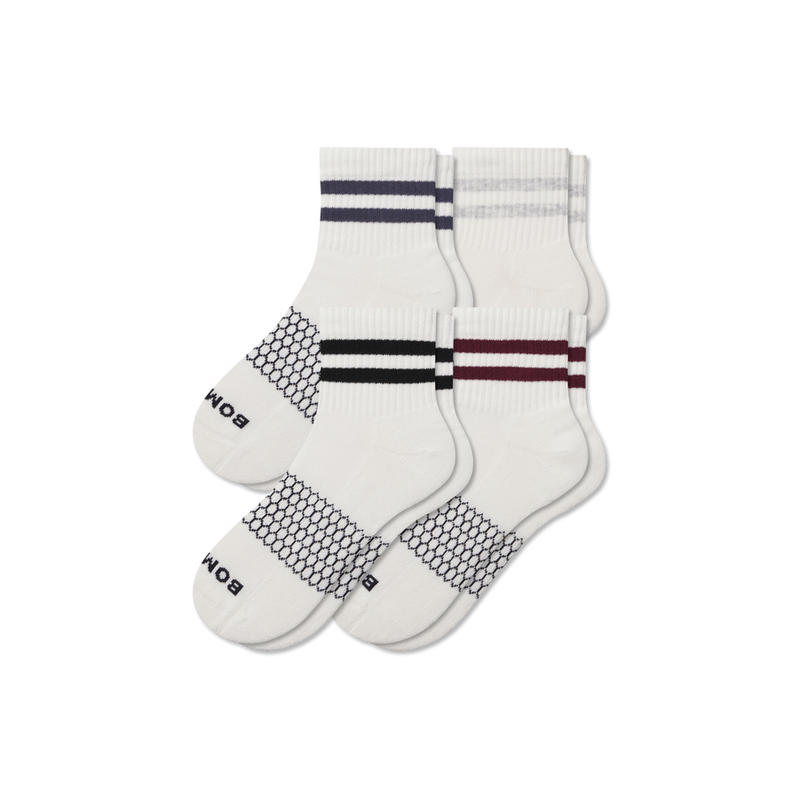 Men's Vintage Stripes Quarter Sock 4-Pack - Studio Crew Rotation