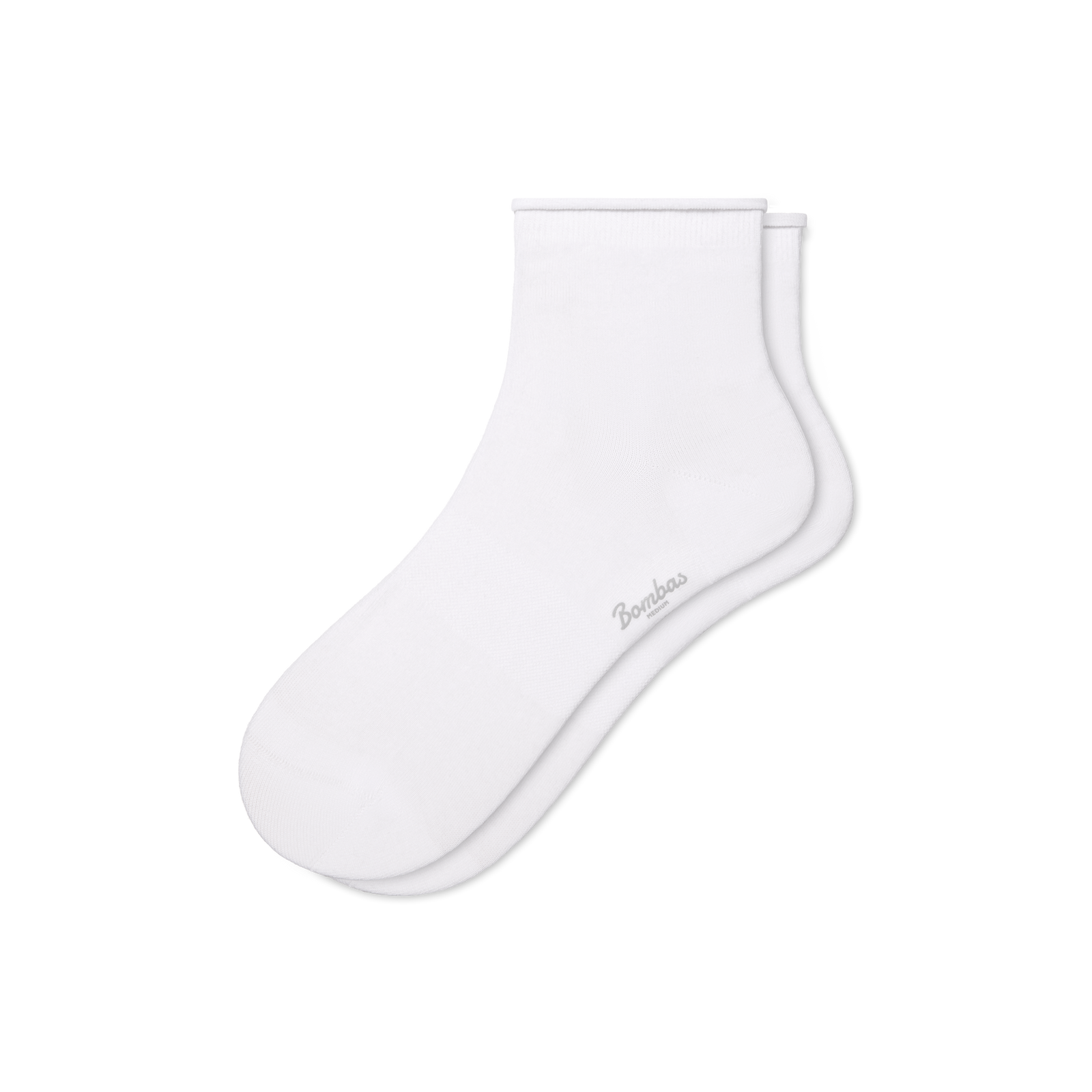 Lightweight Roll Top Quarter Socks - white L [10425]