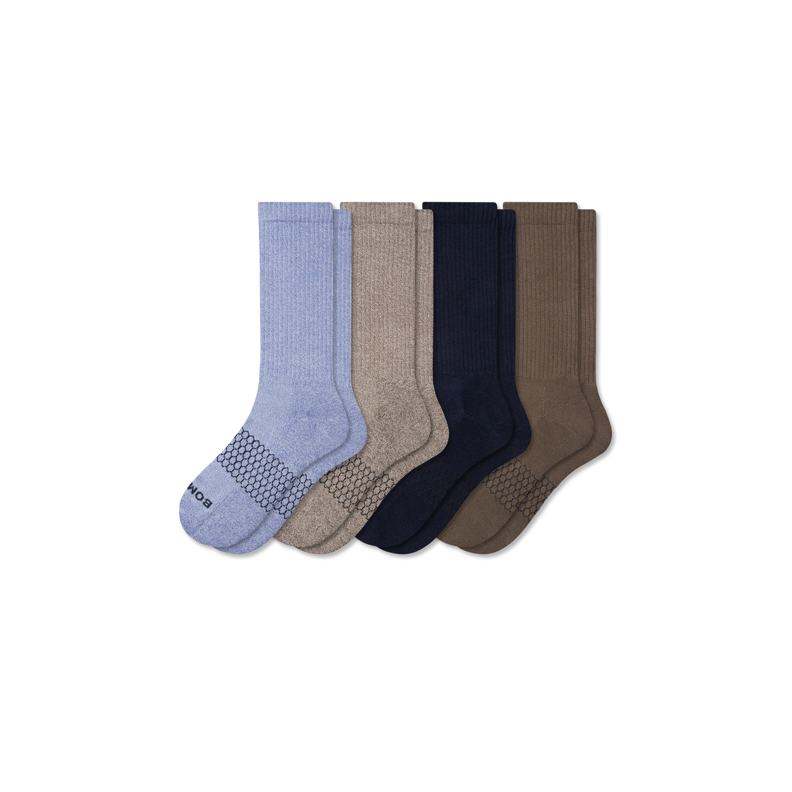 Men's Marl Calf Socks 4-Pack - birch blue mix L [10491]