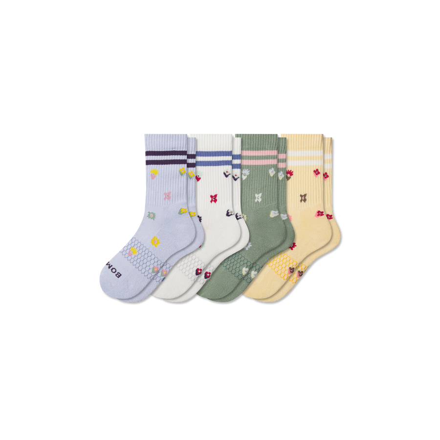 Youth Garden Party Calf Sock 4-Pack - Run Lounge Step