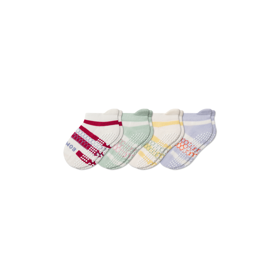 Toddler Stripes Gripper Ankle Sock 4-Pack - Modern Hike Step