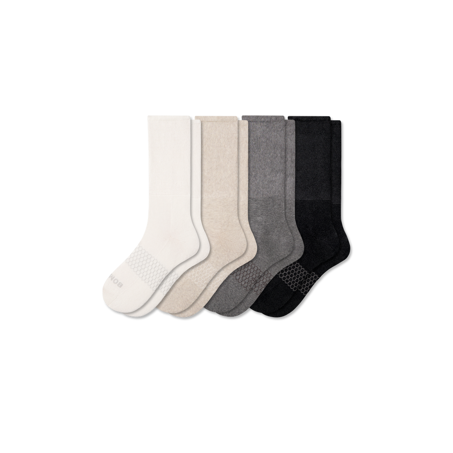 Men's Wide Calf Sock 4-Pack - Cozy No Show Rotation