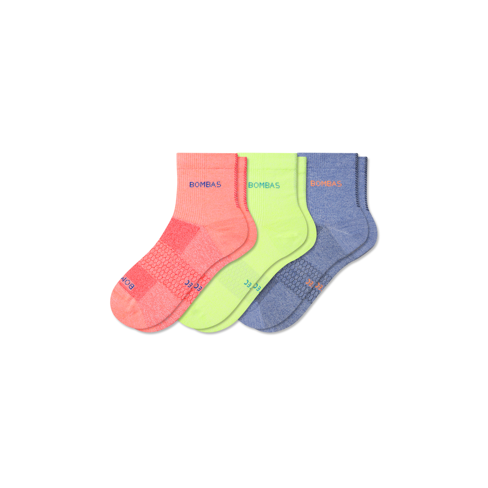 UltraLite Sport Quarter Sock 3-Pack - peach yellow mix L [10575]