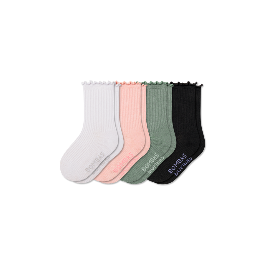 Junior Ruffle Rib Calf Sock 4-Pack - Fresh Shift Pair