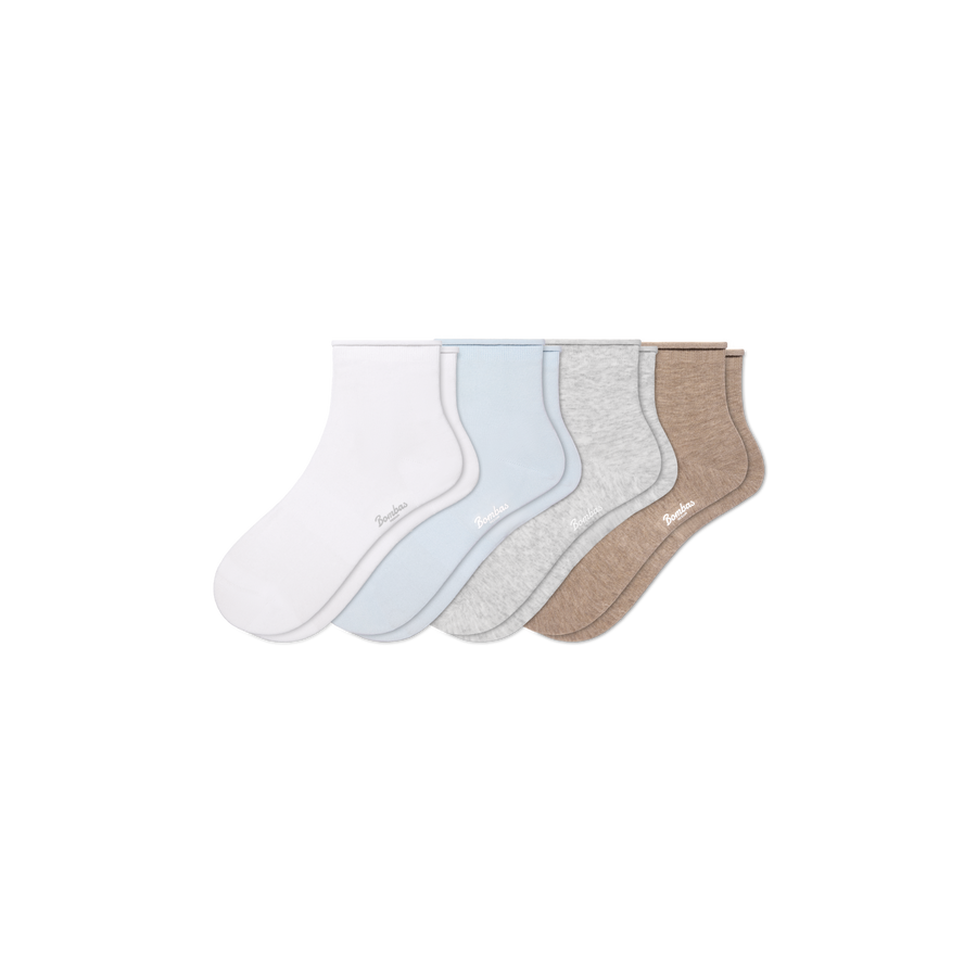 Women’s Roll Top Quarter Sock 4-Pack - Easy Trail Cushion