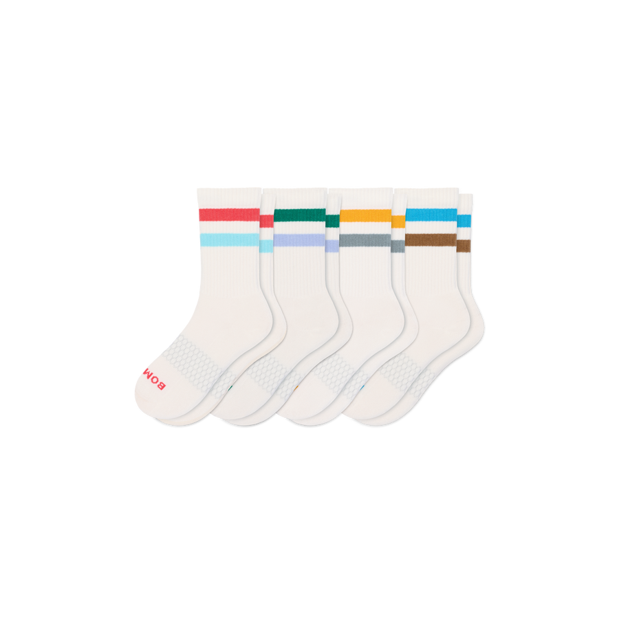 Youth Vintage Stripes Calf Sock 4-Pack - Trail Run Wear