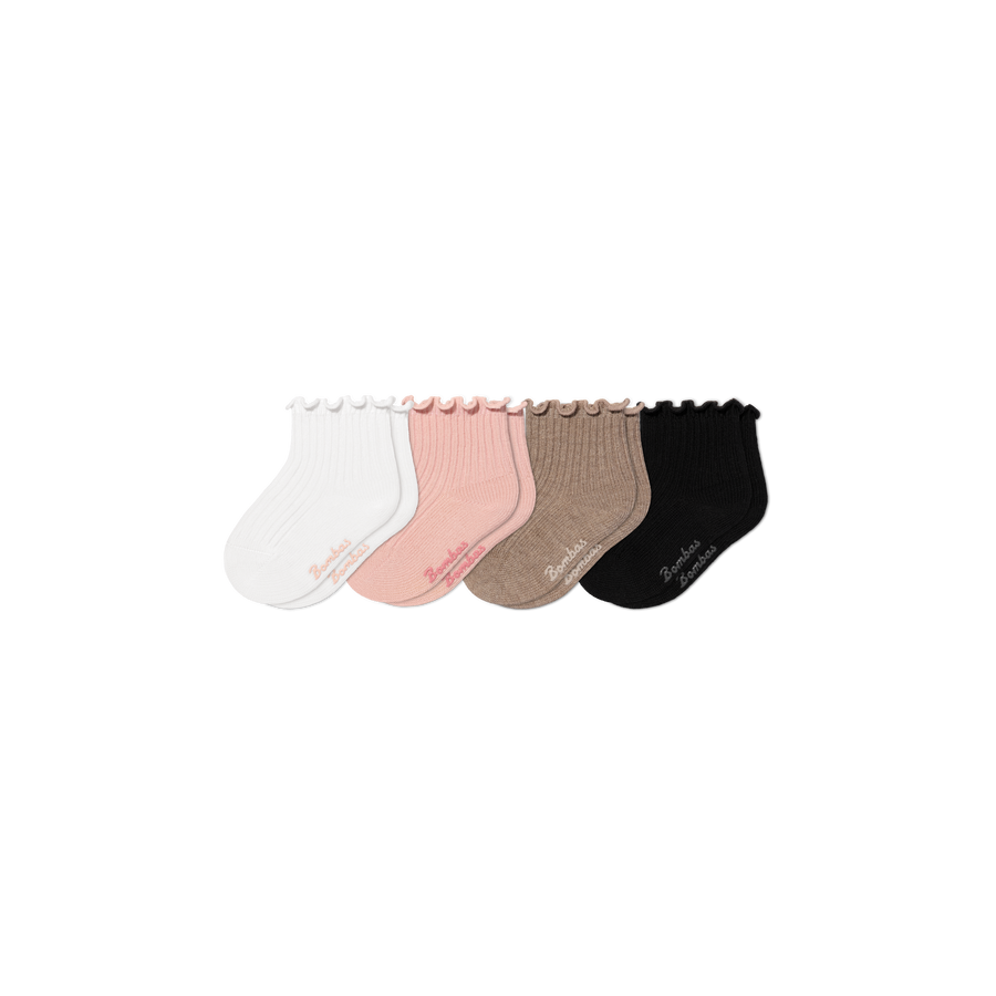 Baby Ruffle Rib Calf Sock 4-Pack (0-6 Months) - Outdoor Office Support