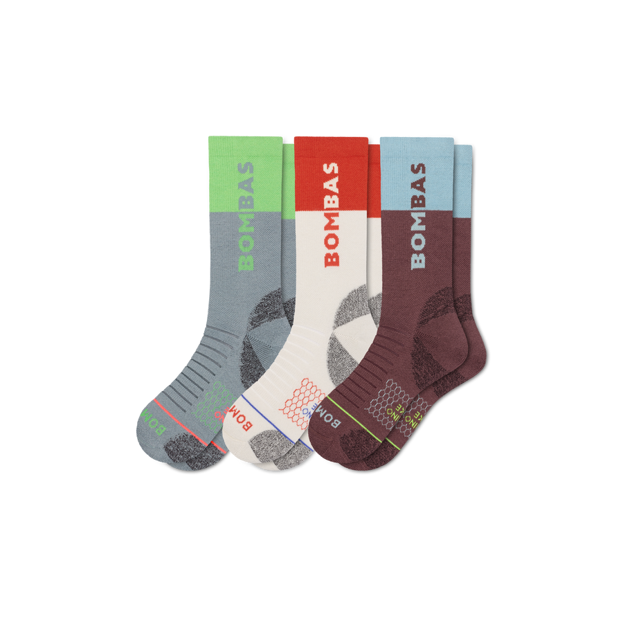 Women's Merino Wool Blend Hiking Calf Sock 3-Pack - Comfort Office Move