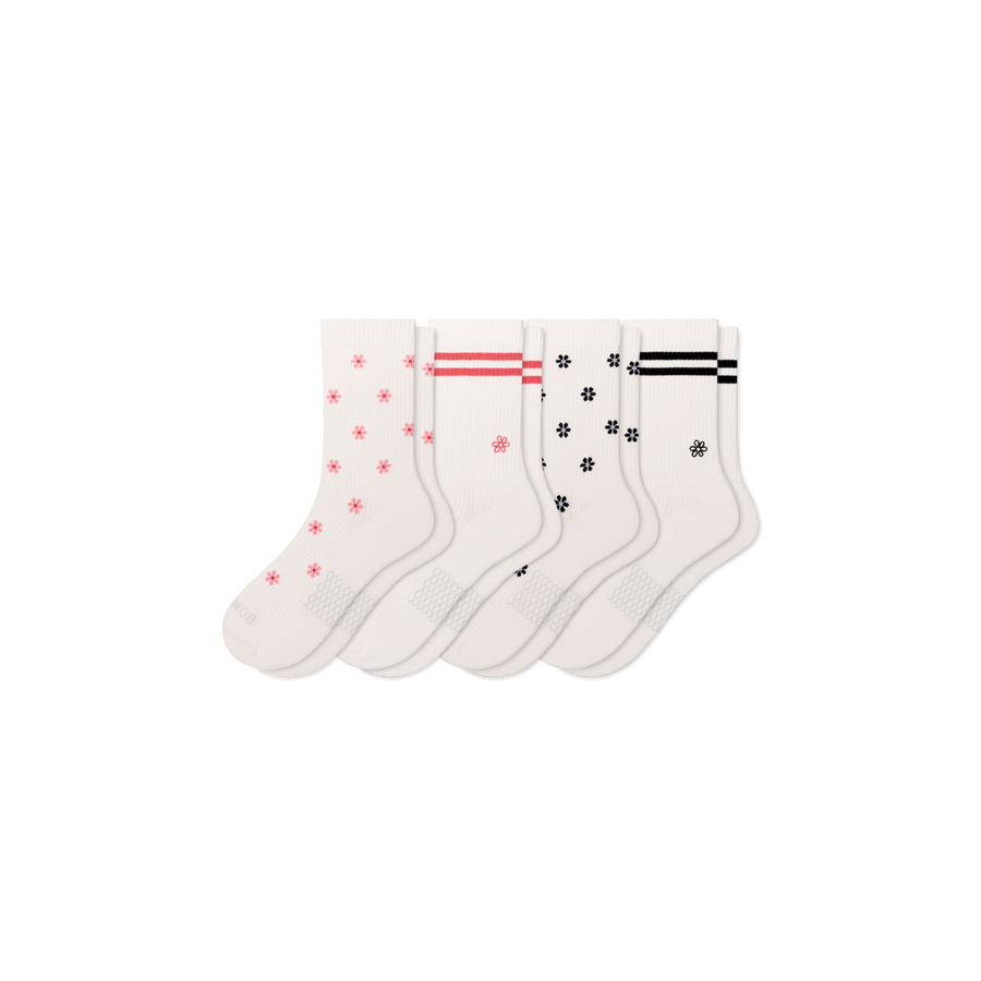 Women's Modern Rib Half Calf Sock 4-Pack - Breathable Studio Support