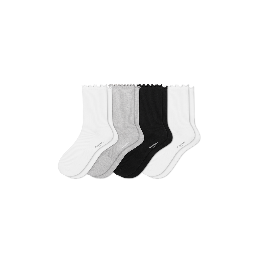Women's Ruffle Rib Half Calf Sock 4-Pack - Outdoor School Move