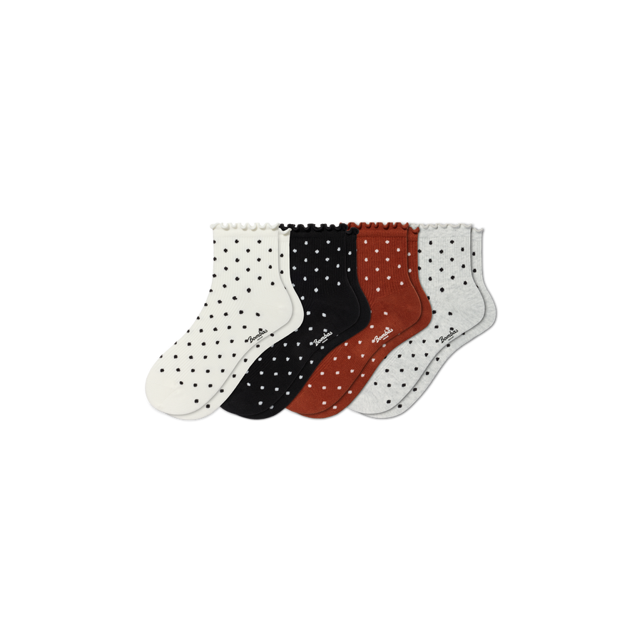 Women's Ruffle Rib Quarter Sock 4-Pack - Fresh Trail Fit