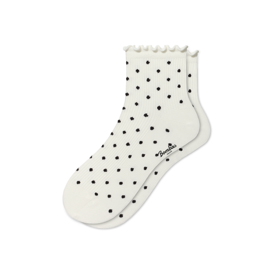 Women's Ruffle Rib Quarter Socks - Daily Travel Cushion