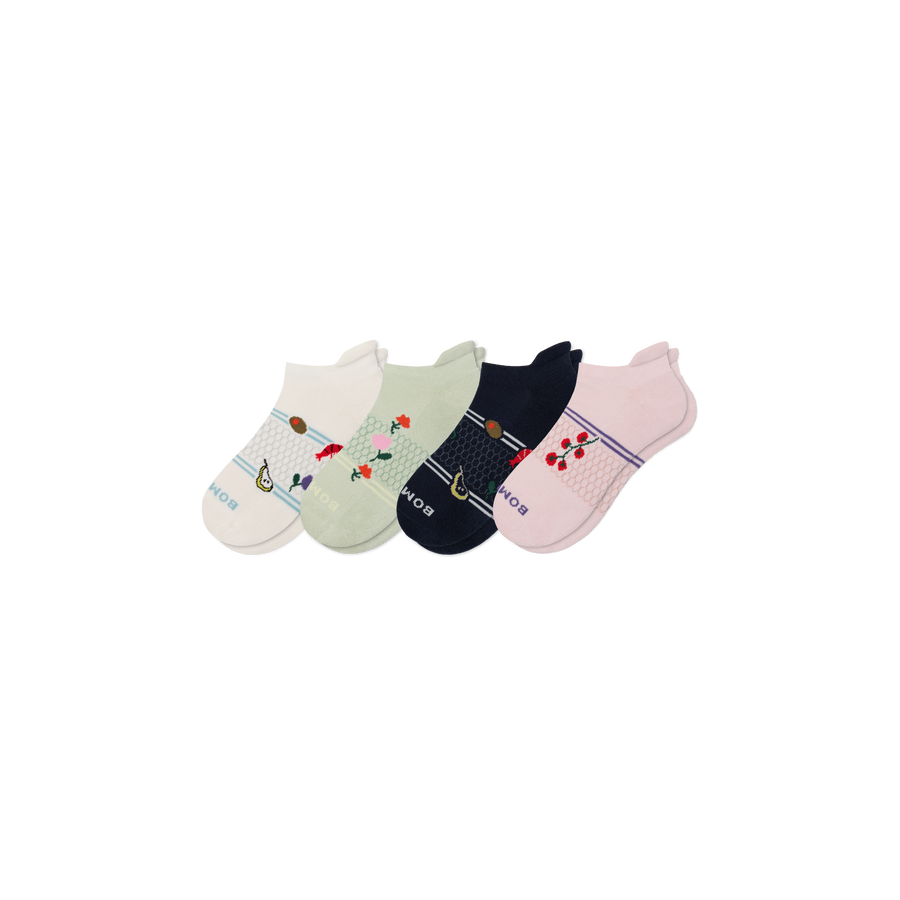 Women's Dinner Party Ankle Sock 4-Pack - Cozy Shift Cushion
