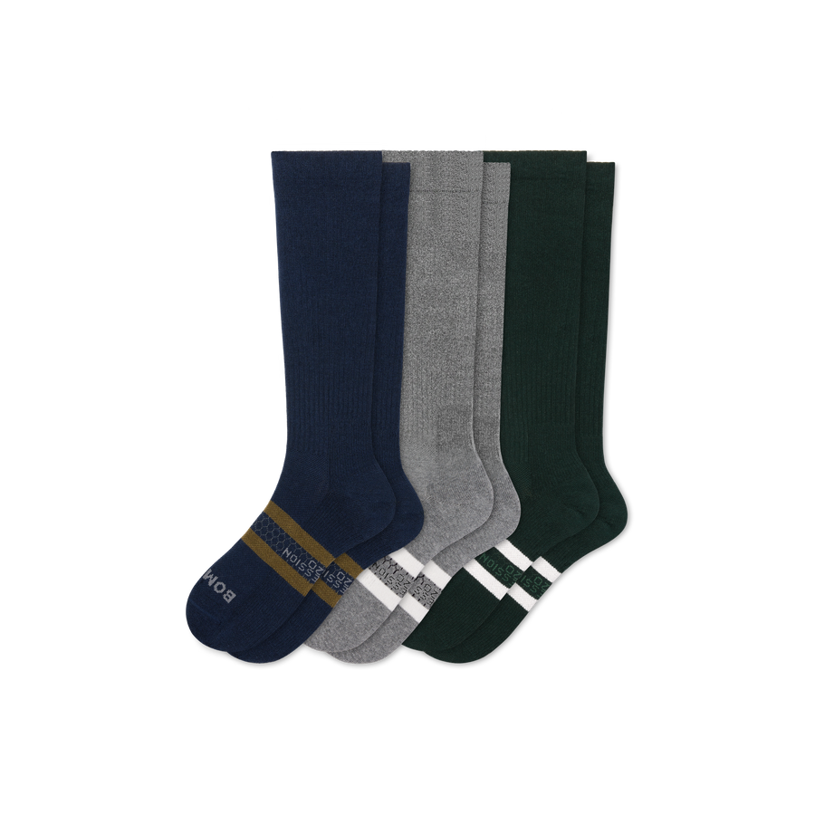 Men's Everyday Compression Knee High Sock 3-Pack (15-20mmHg) - Training Court Hold