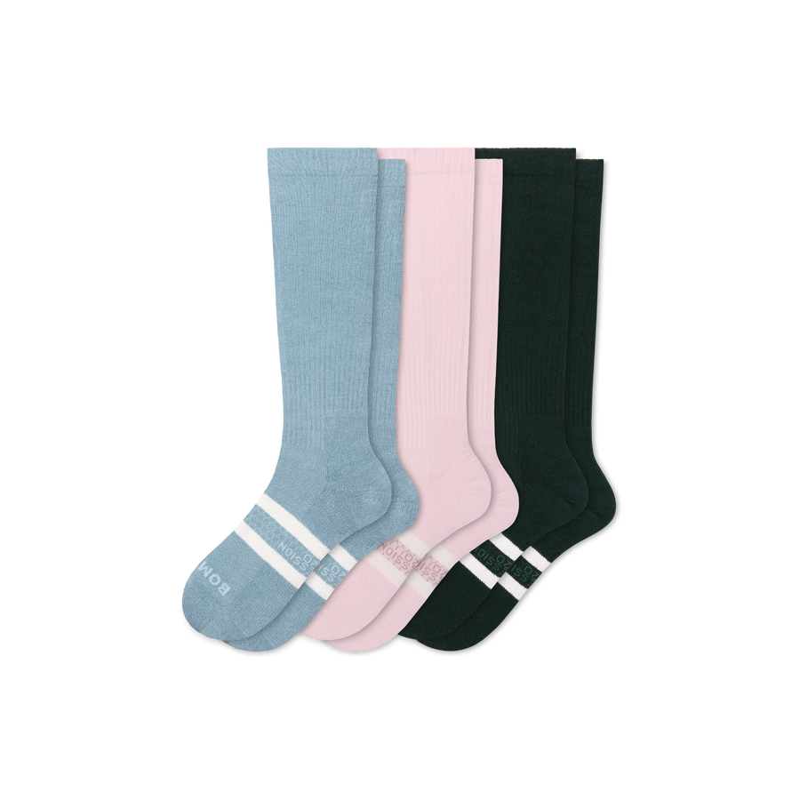 Women's Everyday Compression Knee High Sock 3-Pack (15-20mmHg) - Daily Workout Hold