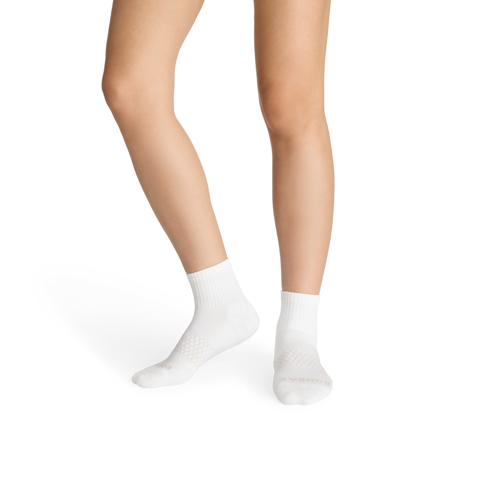Quarter Socks - white feather beige WO1 [3025]