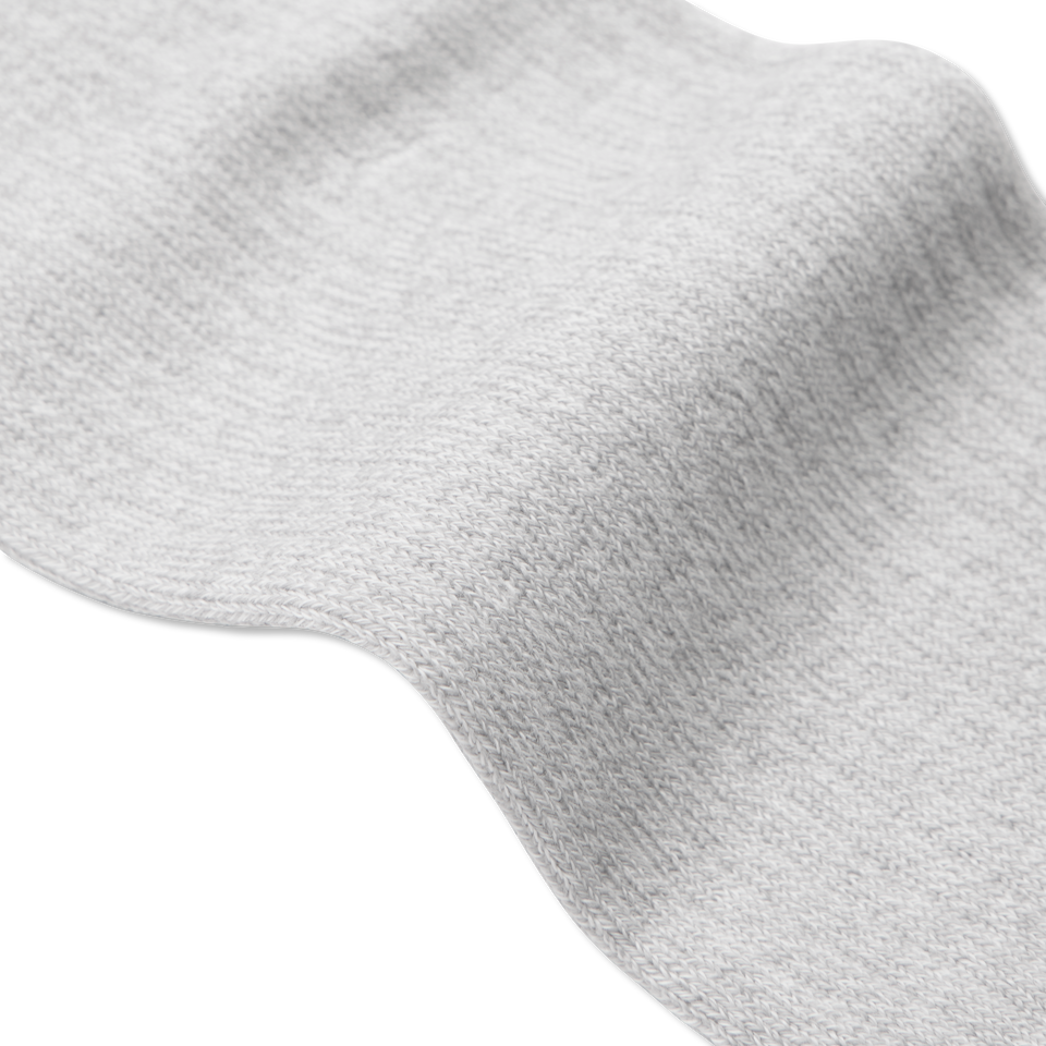 Marl Calf Socks - Haze Grey / Soft White Detail [3129]