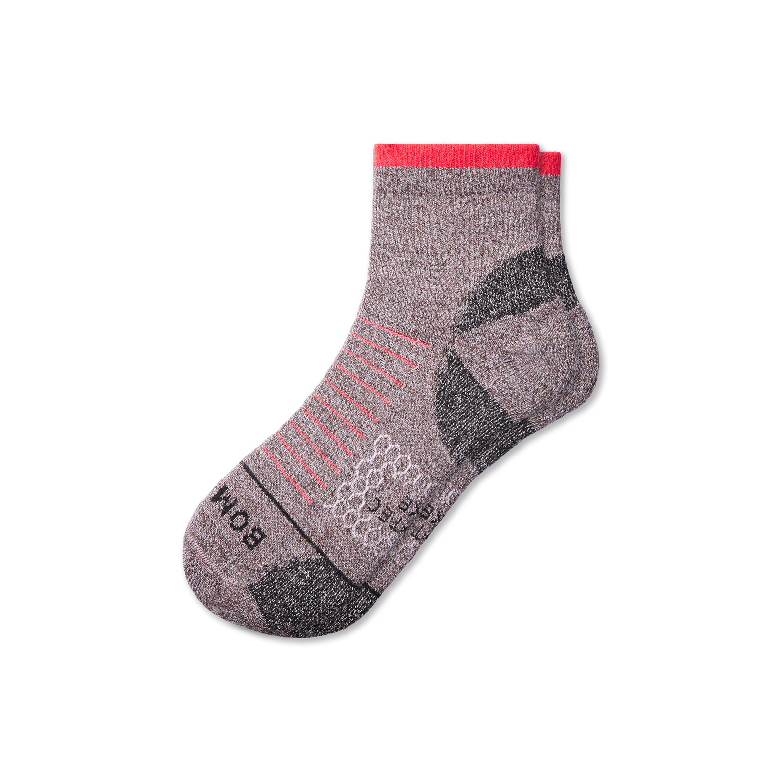 Merino Wool Hiking Quarter Espresso Lilac Petal L