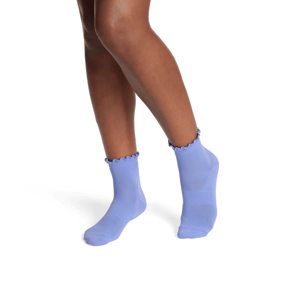 Lightweight Frill Quarter Socks Blue Iris WO1