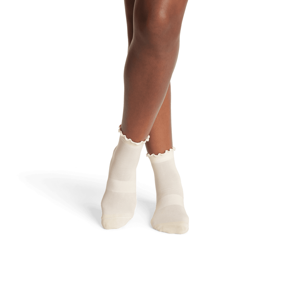 Lightweight Frill Quarter Socks Husk WO1