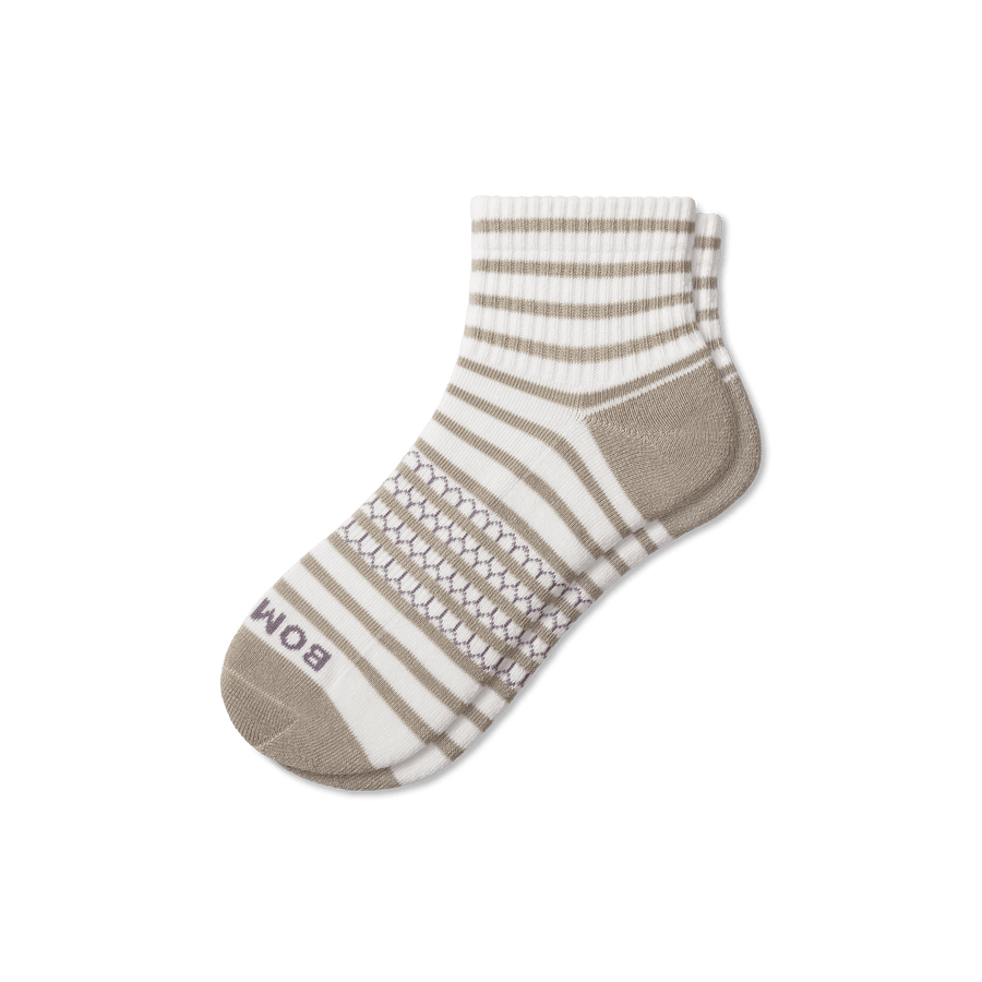 Women's Coastal Stripe Quarter Socks - Cozy No Show Fit
