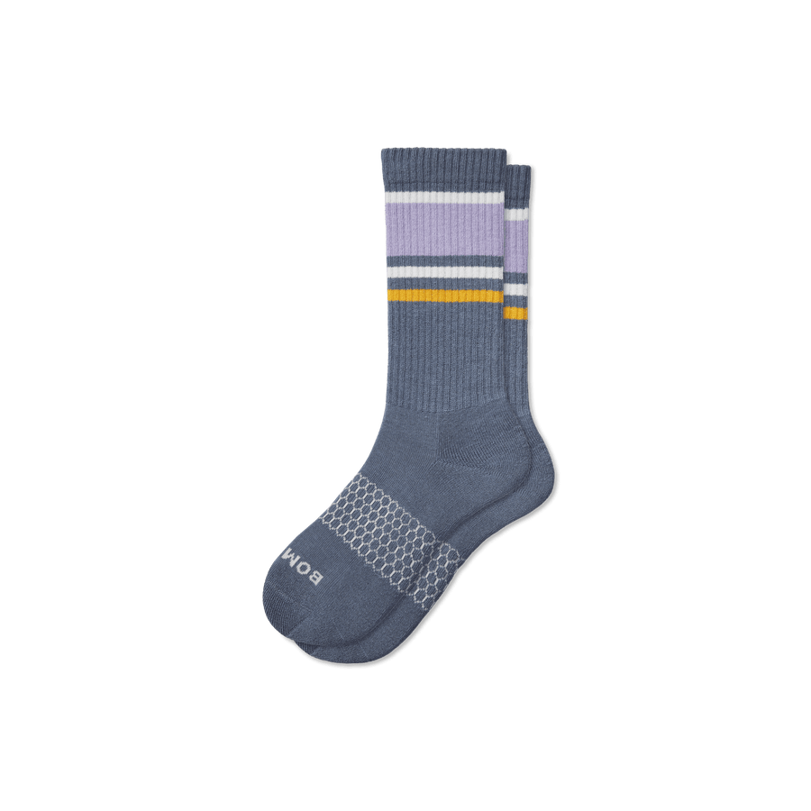 Men's Stripes Calf Socks - Smooth Crew Comfort