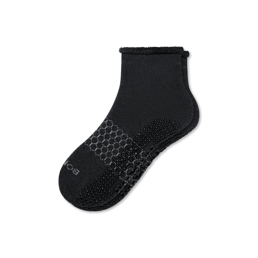 Men's Merino Wool Blend Roll-Top Gripper House Socks - Modern Lounge Fit