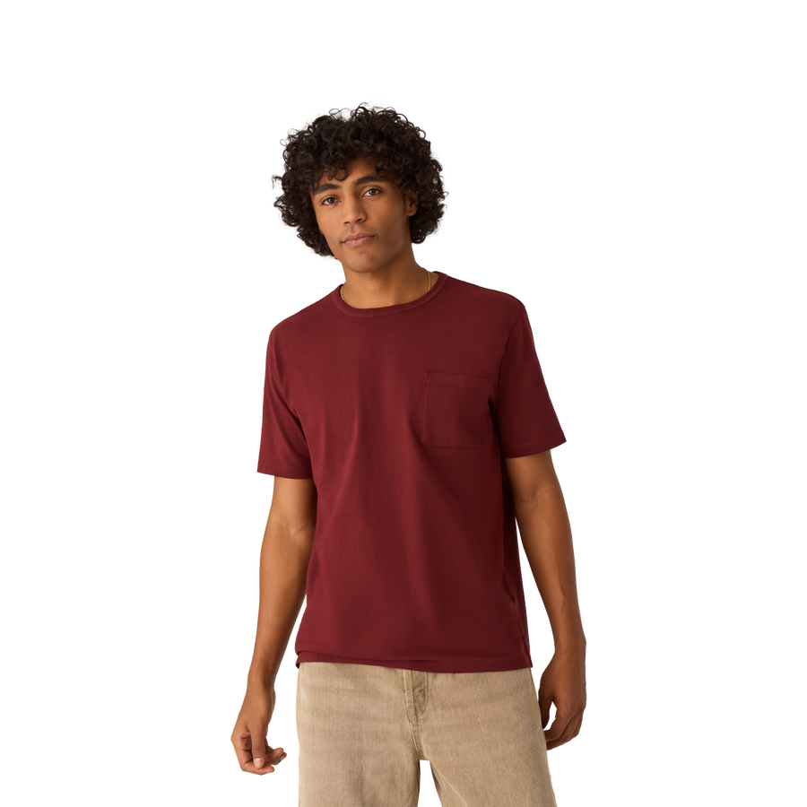 Men’s Premium Weight Pocket Crew Neck T-Shirt - Pima Lounge Style