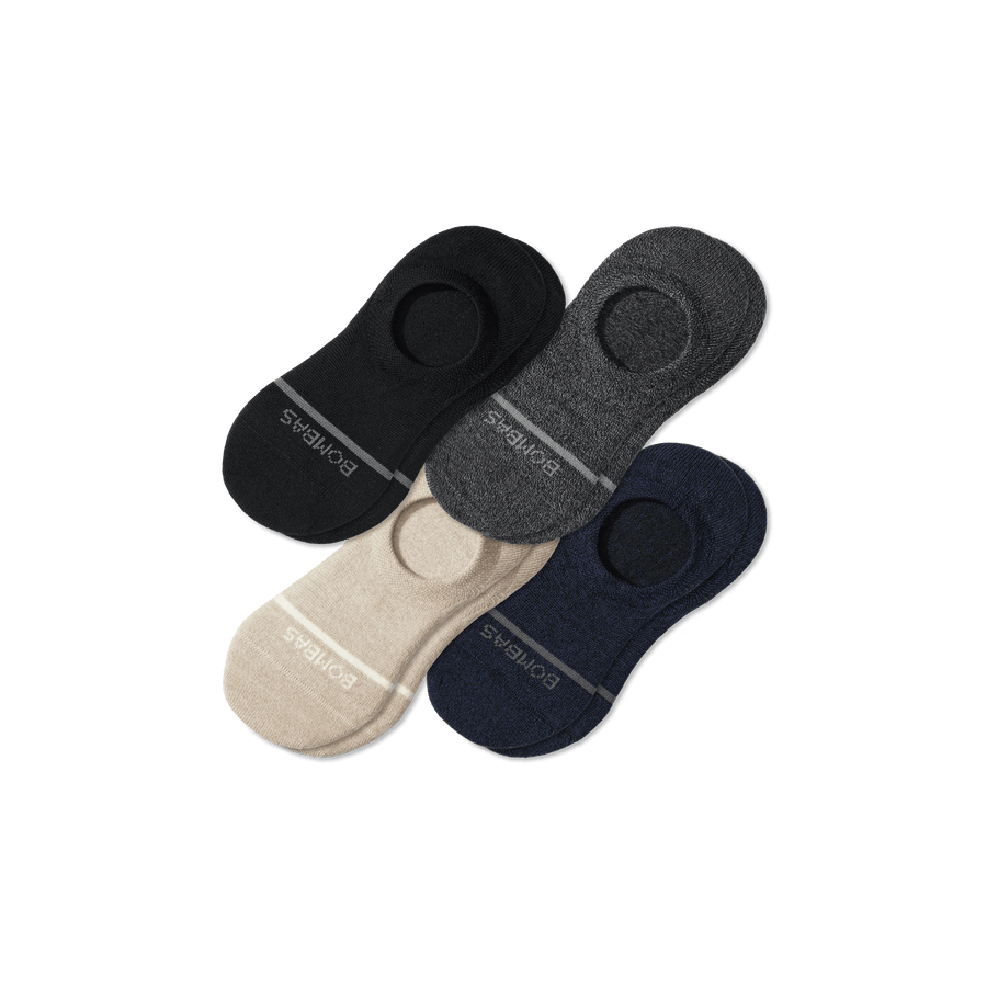 Men's Lightweight Merino Wool Blend No Show Sock 4-Pack - Steady Run Support