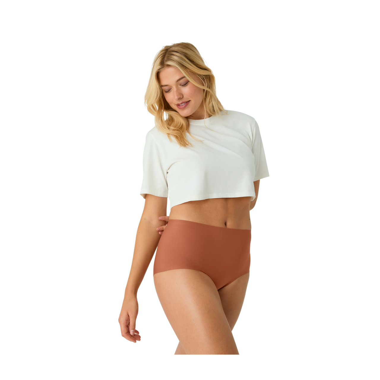 Women’s No Show High Rise Boyshort - Pecan - WO4 [7691]