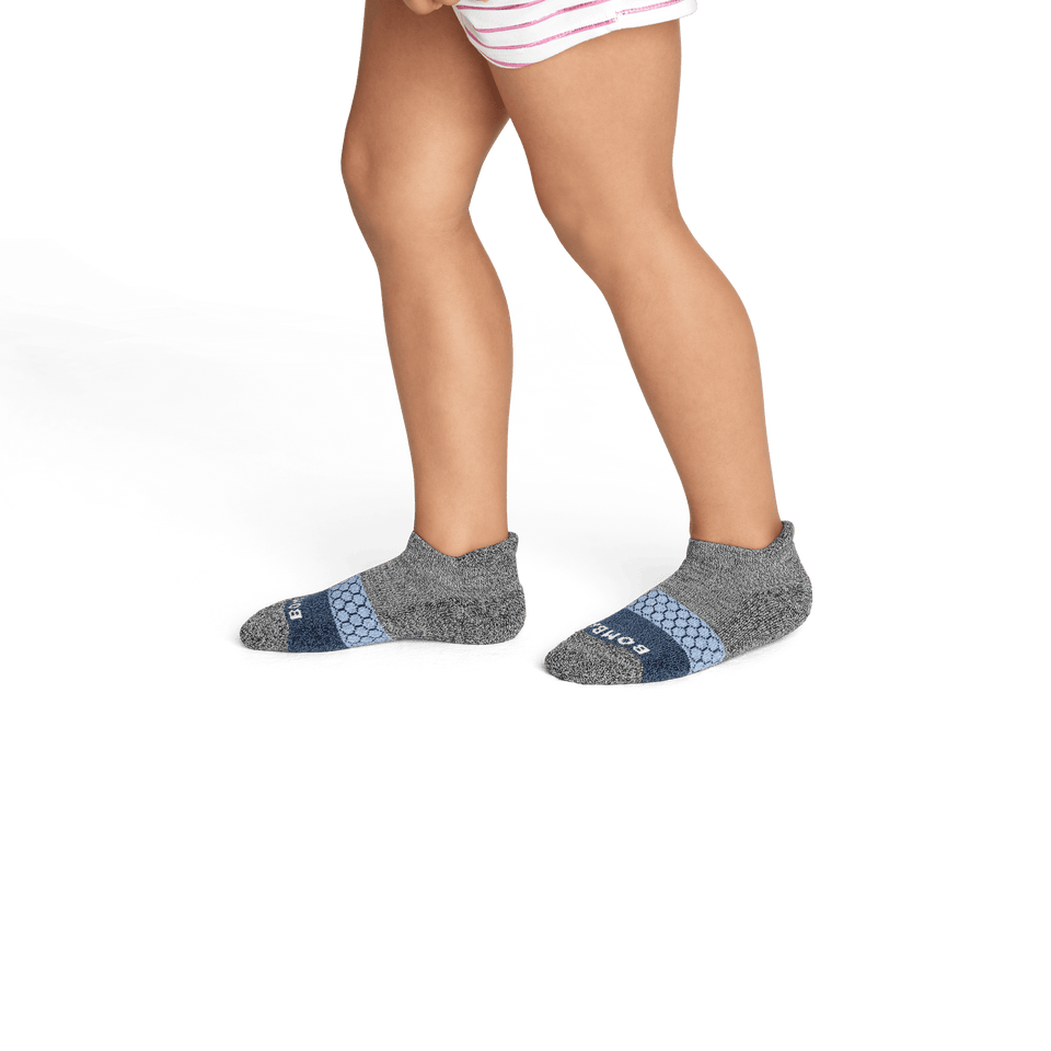 Tri-Block Ankle Socks - Grey Black Royal Blue JO1 [7858]