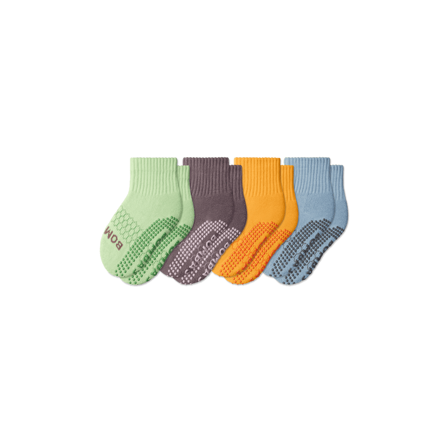 Toddler Gripper Calf Socks 4-Pack - Light Trail Step